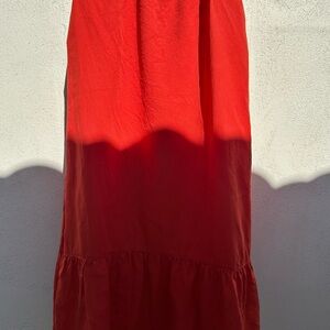 Calypso St Barth Orange Tiered Maxi Skirt - Women's